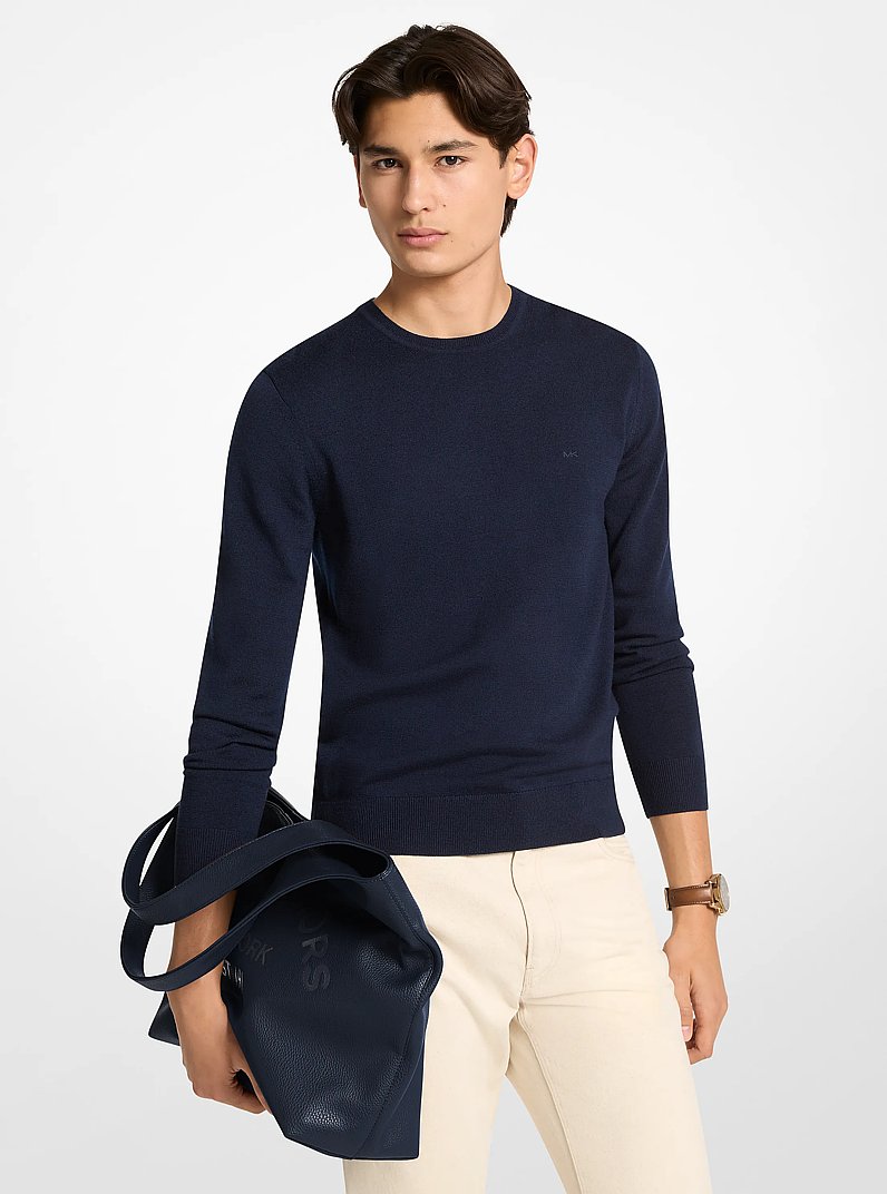 Petit sac fourre-tout Cooper &agrave; logo gaufr&eacute; in BLEU MARINE | Michael Kors