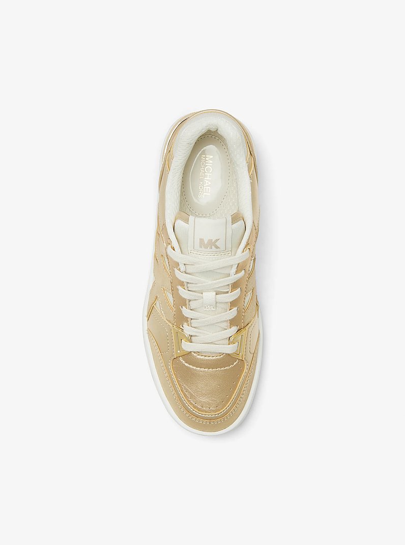Rebel Metallic Leather Sneaker in PALE GOLD | Michael Kors
