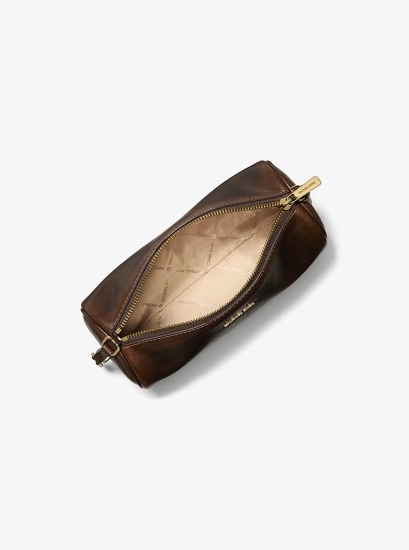 Ashton Small Burnished Pochette in CHOCOLATE | Michael Kors