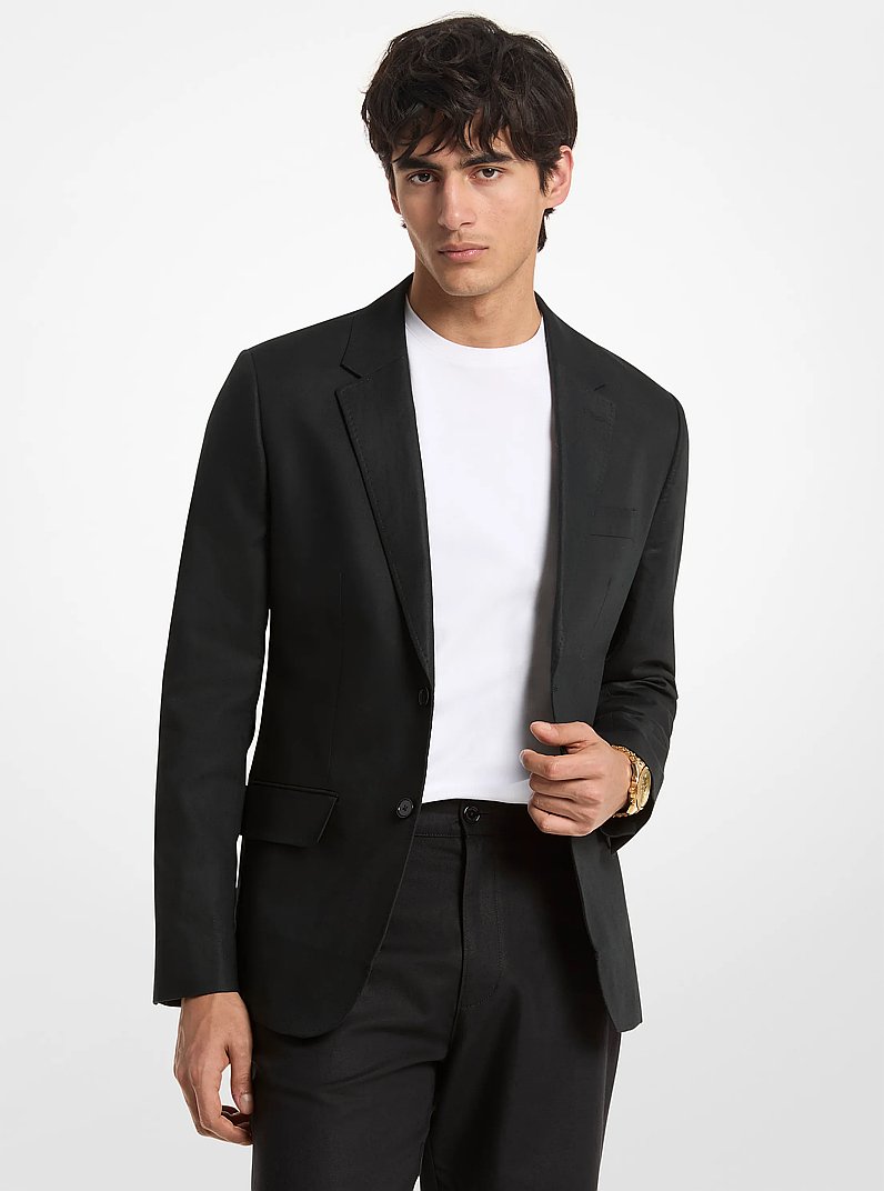 Linen And Cotton Blazer in BLACK | Michael Kors