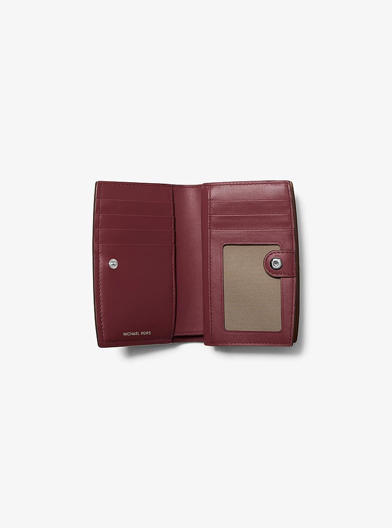 Bryant Medium Pebbled Leather Wallet in OXBLOOD | Michael Kors