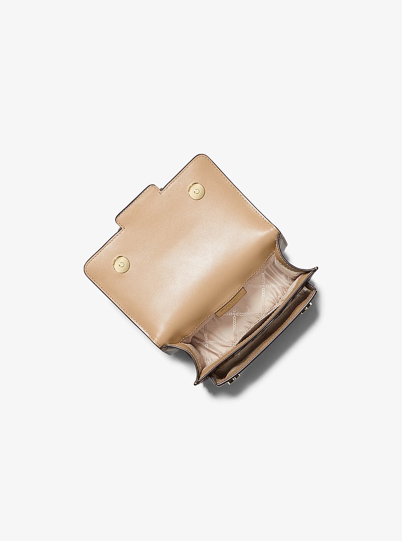 Borsa a tracolla Heather extra-small in pelle e pelle effetto cavallino tigrata