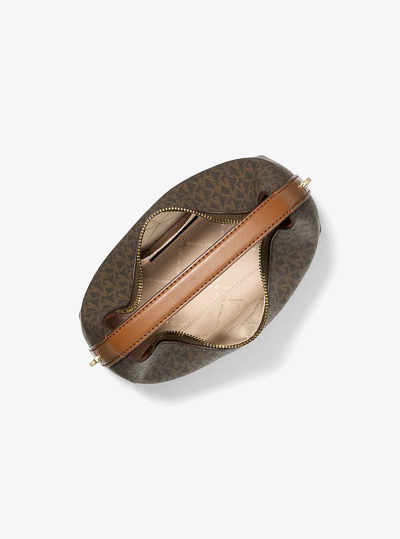 Ember Small Signature Logo Messenger Bag in BROWN | Michael Kors
