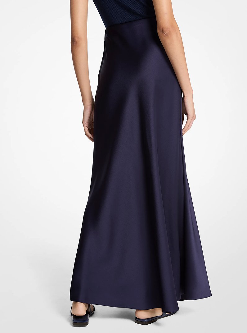 Double Satin Charmeuse Maxi Skirt in MARITIME | Michael Kors