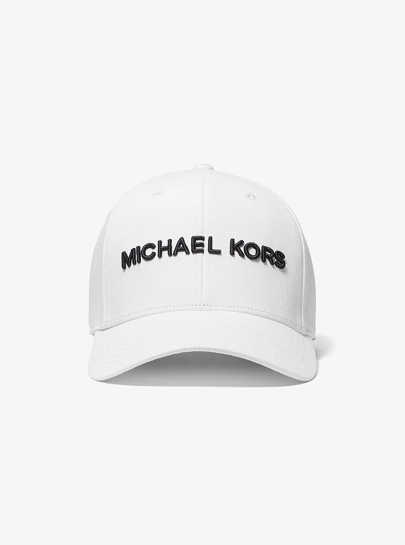 Logo Cotton Baseball Hat in WHITE | Michael Kors