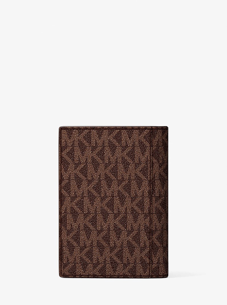 Hudson Signature Logo Folio Card Case  in BROWN/LUGGAGE | Michael Kors