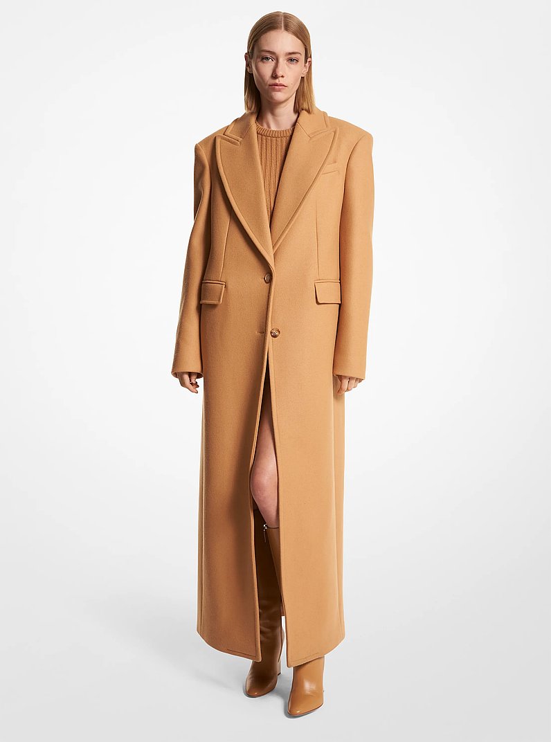 Wool Melton Overcoat in CAMEL | Michael Kors