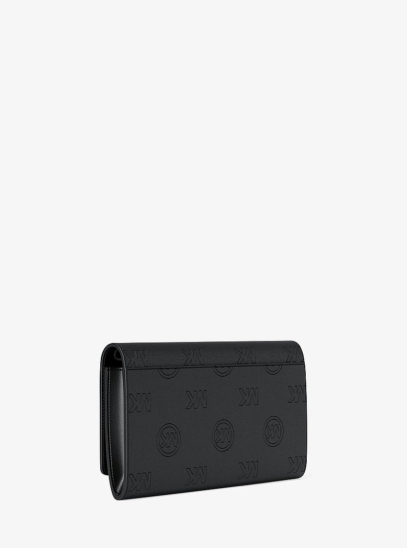 Carson Large Logo Debossed Wallet in BLACK | Michael Kors