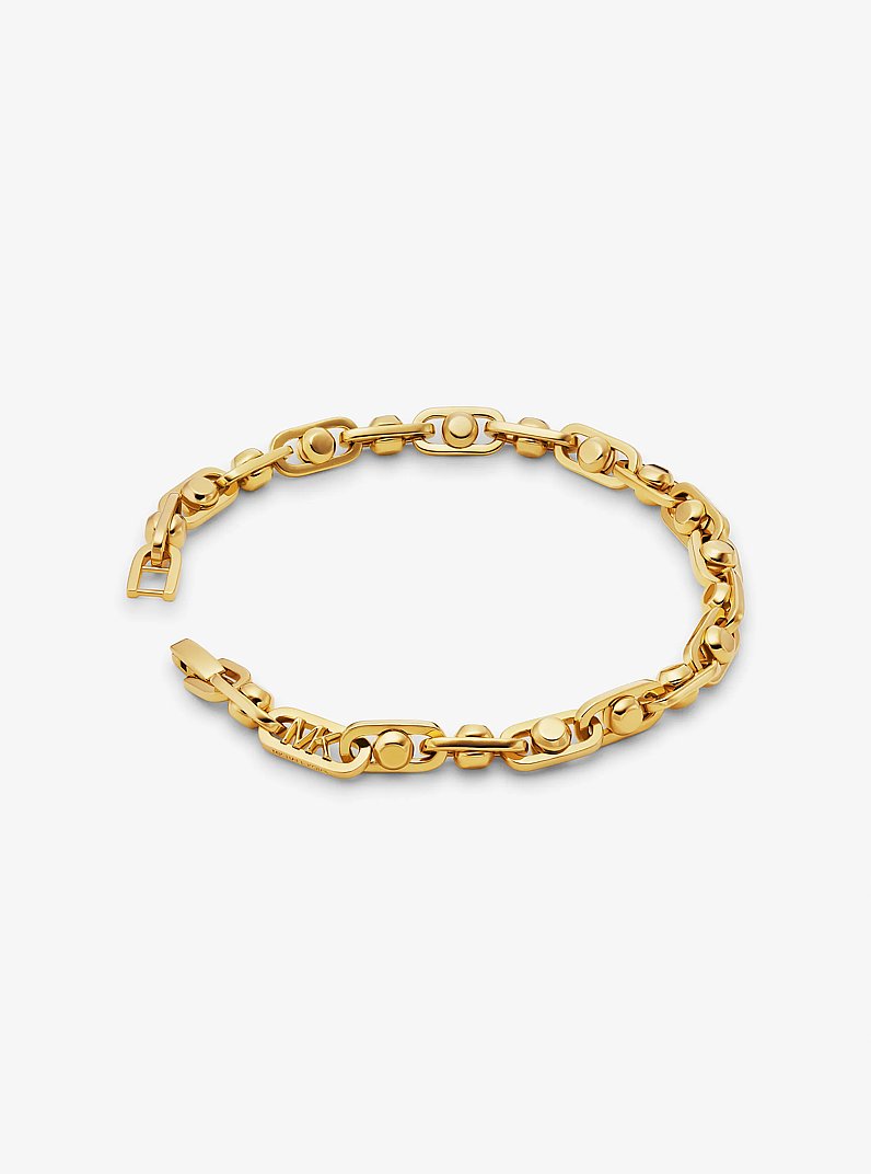 Bracciale Astor con maglie a catena in ottone placcato in metallo prezioso in ORO | Michael Kors