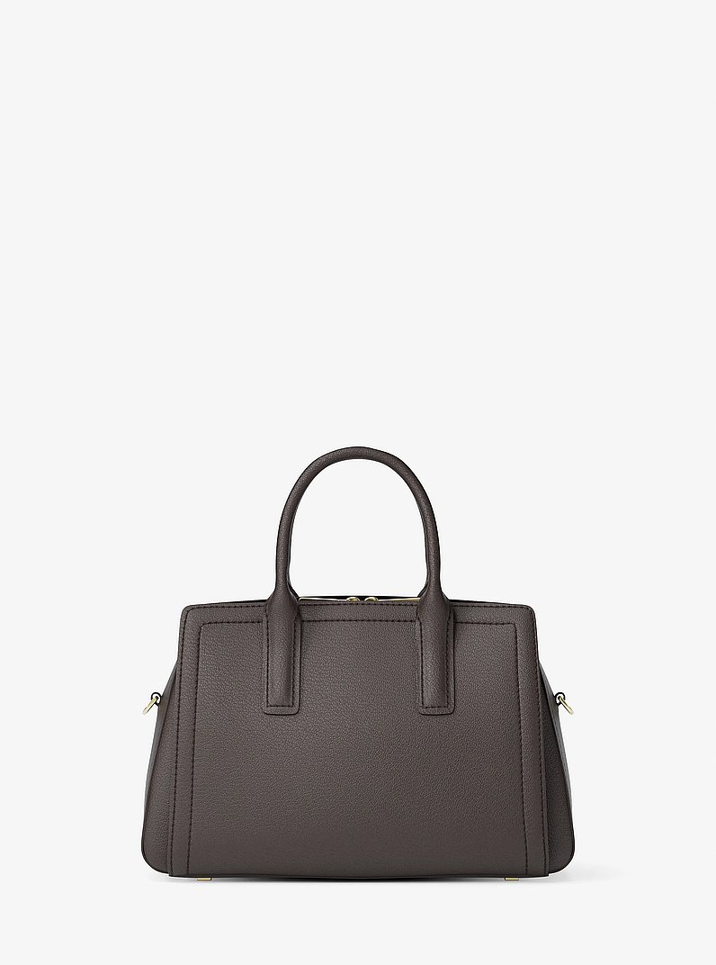 Laila Small Pebbled Leather Satchel in CHOCOLATE | Michael Kors