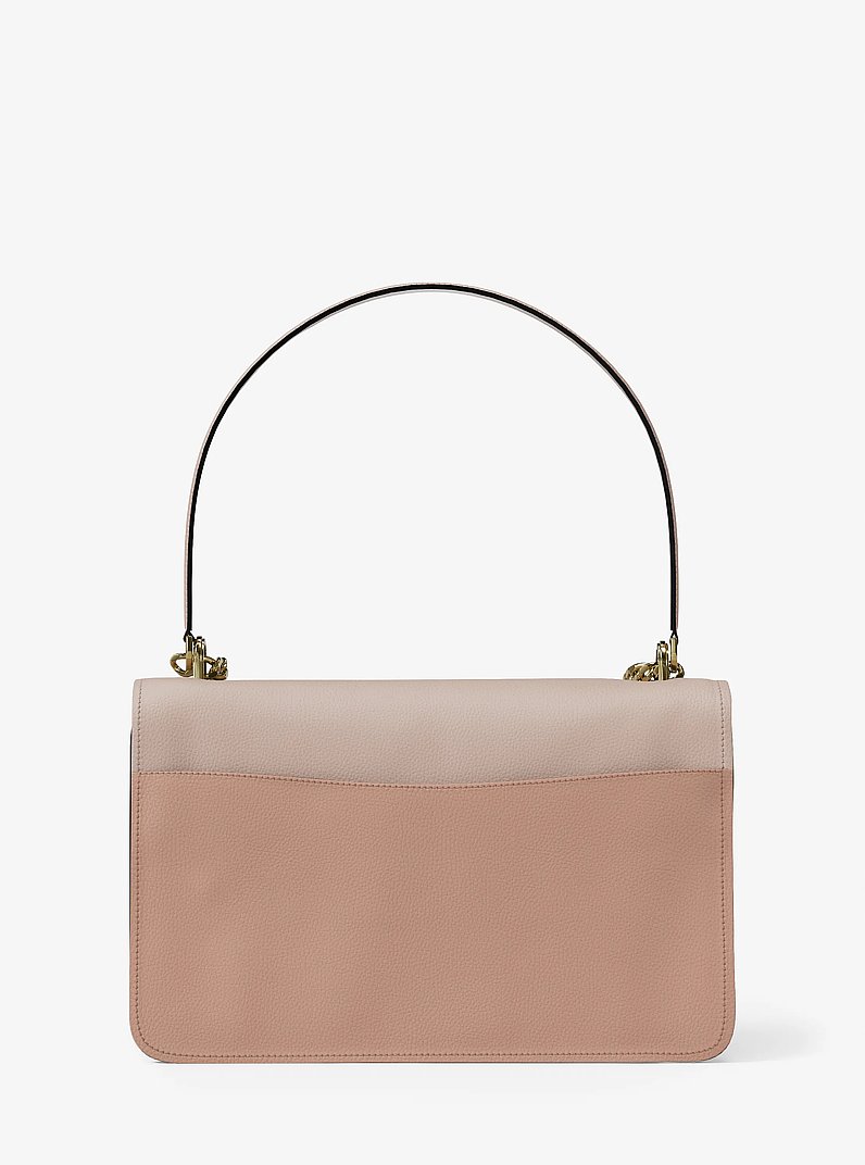 Grand sac port&eacute; &eacute;paule Claire &agrave; couleurs contrast&eacute;es en cuir in ROSE DOUX/CR&Egrave;ME CLAIRE/FAUVE | Michael Kors