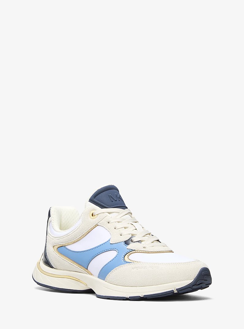 Riley Mixed-Media Trainer in FRENCH BLUE | Michael Kors