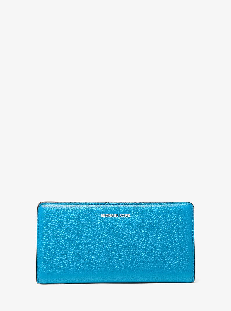 Bryant Large Pebbled Leather Snap-Front Wallet in MILOS BLUE | Michael Kors