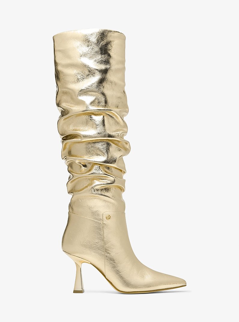 Botte Amali m&eacute;tallis&eacute;e et craquel&eacute;e in OR P&Acirc;LE | Michael Kors
