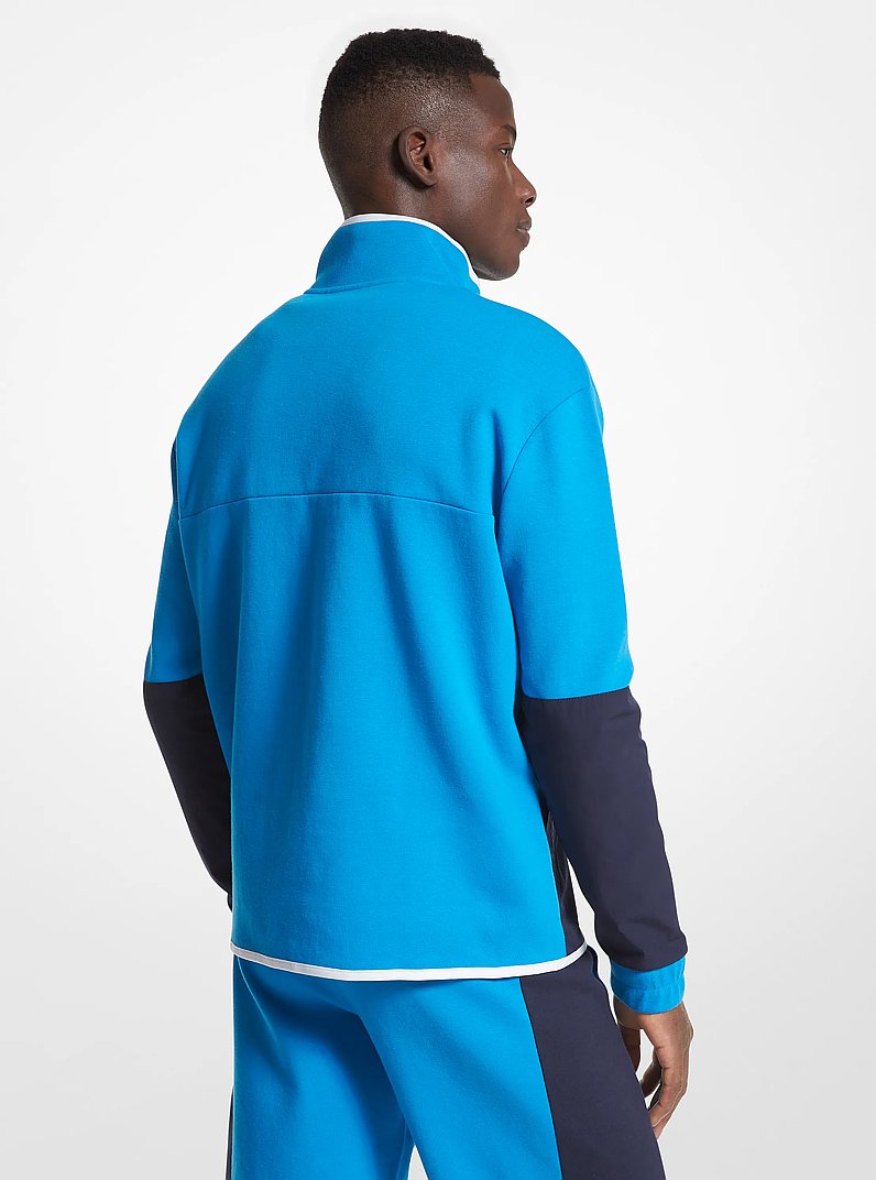 Cotton Blend Half-Zip Sweatshirt in PERFECT SKY | Michael Kors
