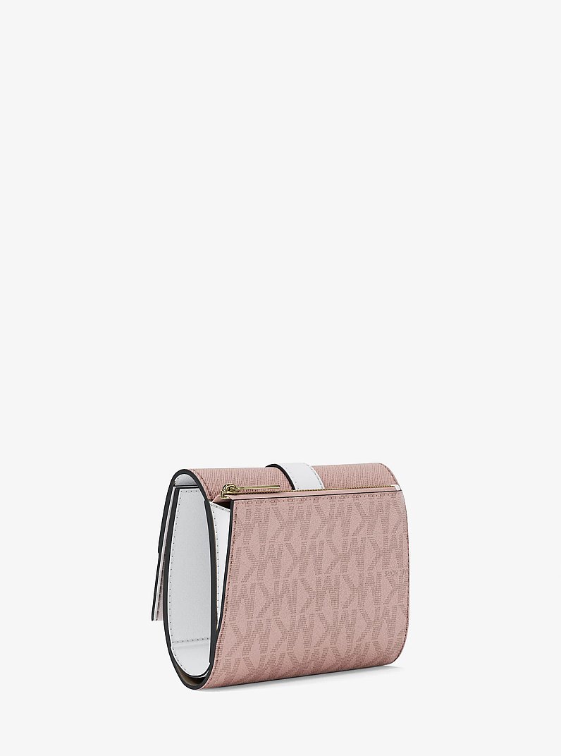 Greenwich Medium Signature Logo Trifold Wallet in PWD BLSH MLT | Michael Kors