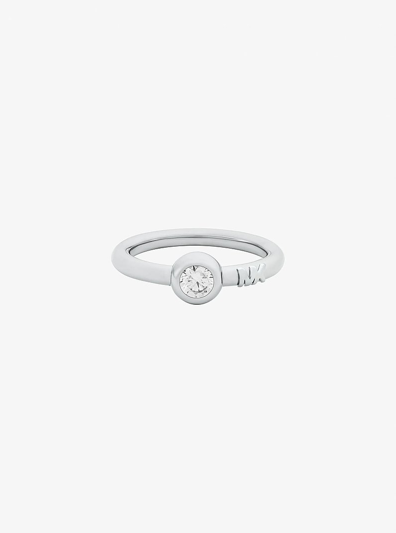 Round Stone Ring in SILVER | Michael Kors