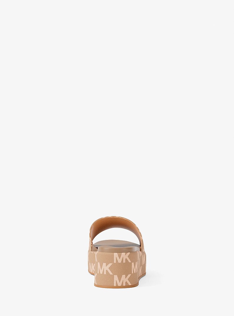 Sandale &agrave; enfiler &agrave; plateforme Sadler en jacquard &agrave; logo in CHAMEAU LAV&Eacute; | Michael Kors