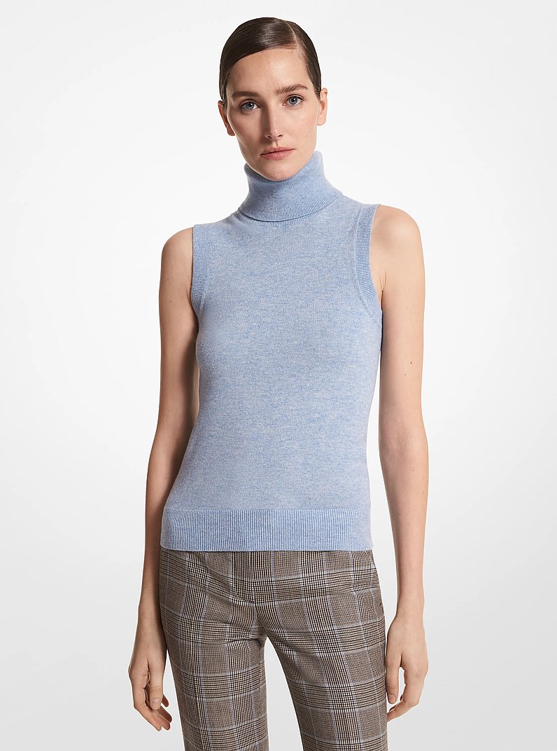 Cashmere Sleeveless Turtleneck in COAST | Michael Kors