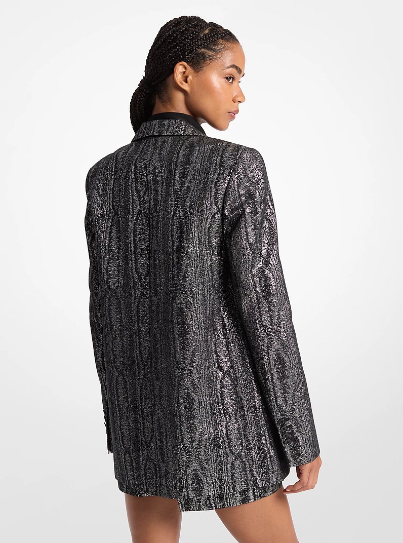 Blazer in moir&eacute; metallizzato