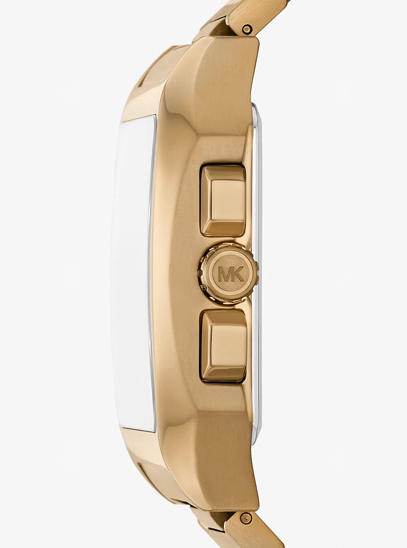 Hayes Oversized Brushed Beige Gold-Tone Sport Watch in BEIGE GOLD | Michael Kors