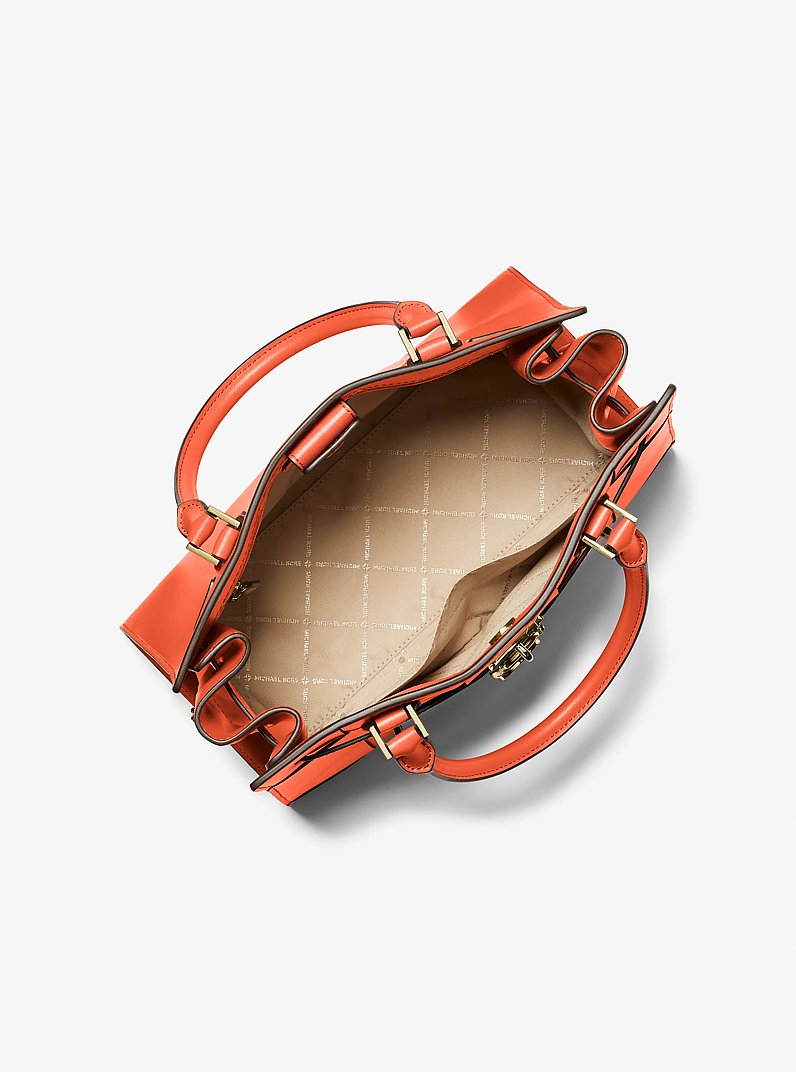 Hamilton Medium Woven Satchel in RED CLAY | Michael Kors