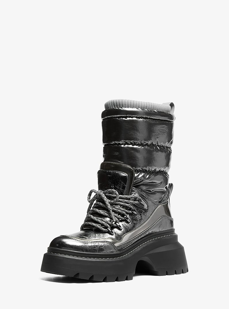 Stiefel Shiloh aus Materialmix in Metallic-Optik in MATTGRAU | Michael Kors