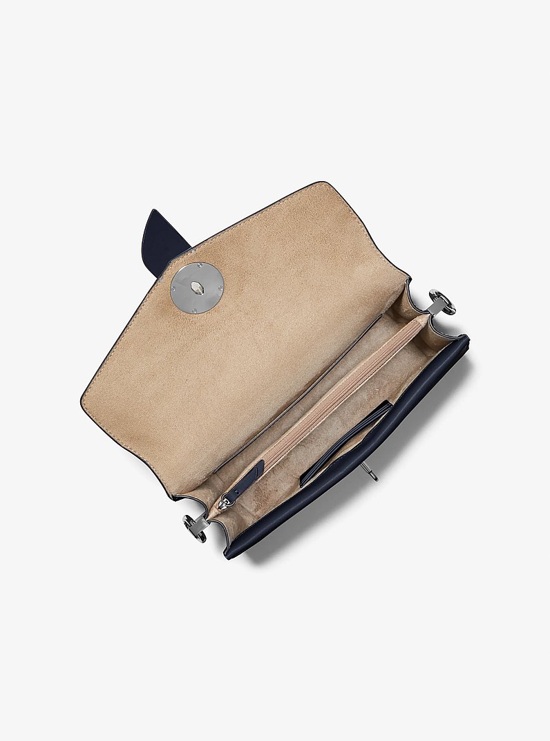 Greenwich Medium Saffiano Leather Shoulder Bag in NAVY | Michael Kors