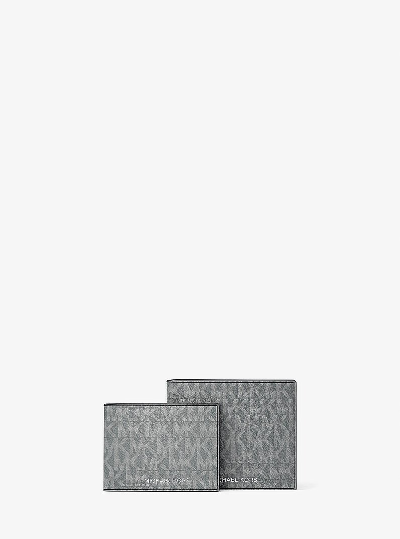 Harrison Logo Billfold Wallet With Passcase in STORM | Michael Kors