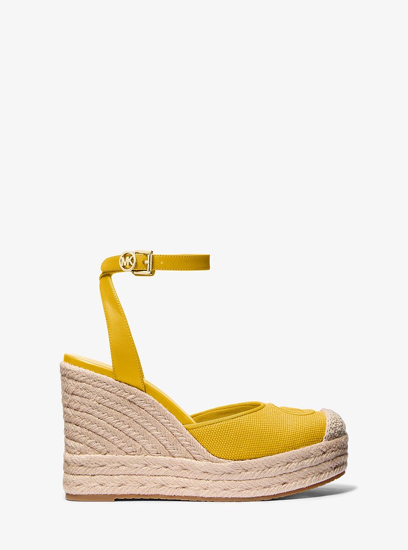 Larissa Cotton Canvas Espadrille Wedge in DAISY YELLOW - Sale
