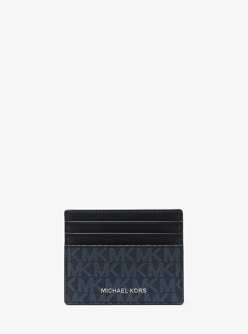Cooper Signature Logo Card Case in ADML/PL BLUE | Michael Kors
