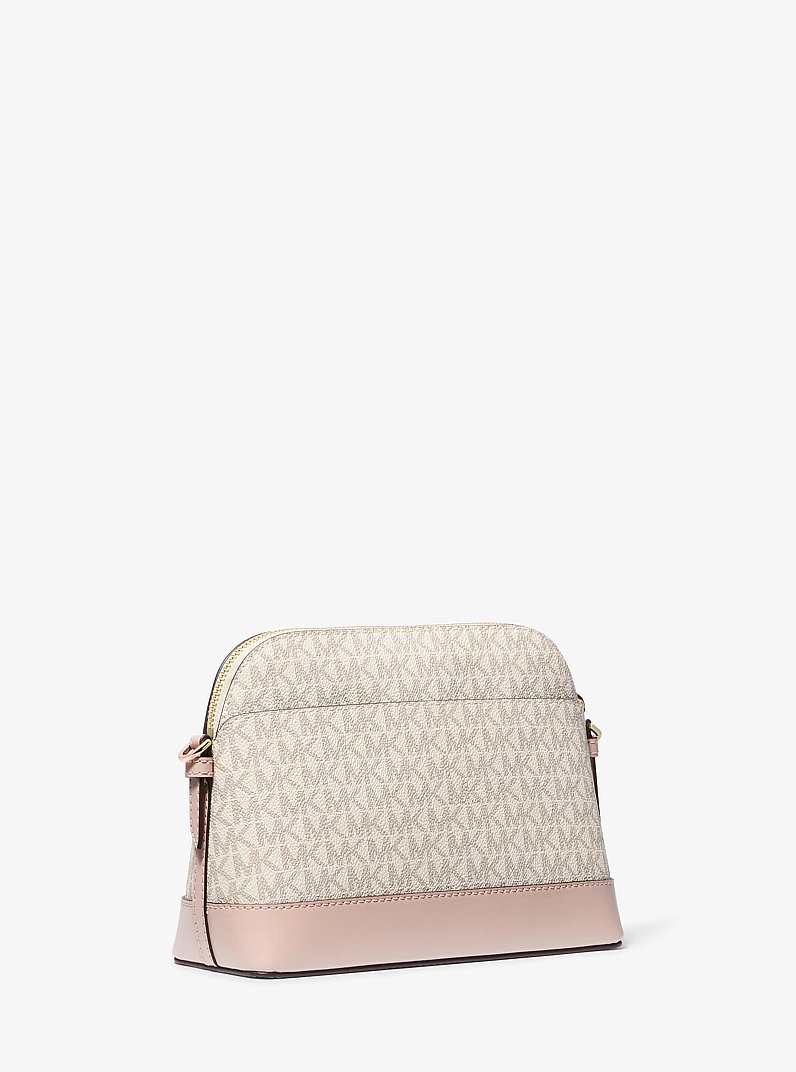 Large Logo Dome Crossbody Bag in VANILLA/SOFT PINK | Michael Kors