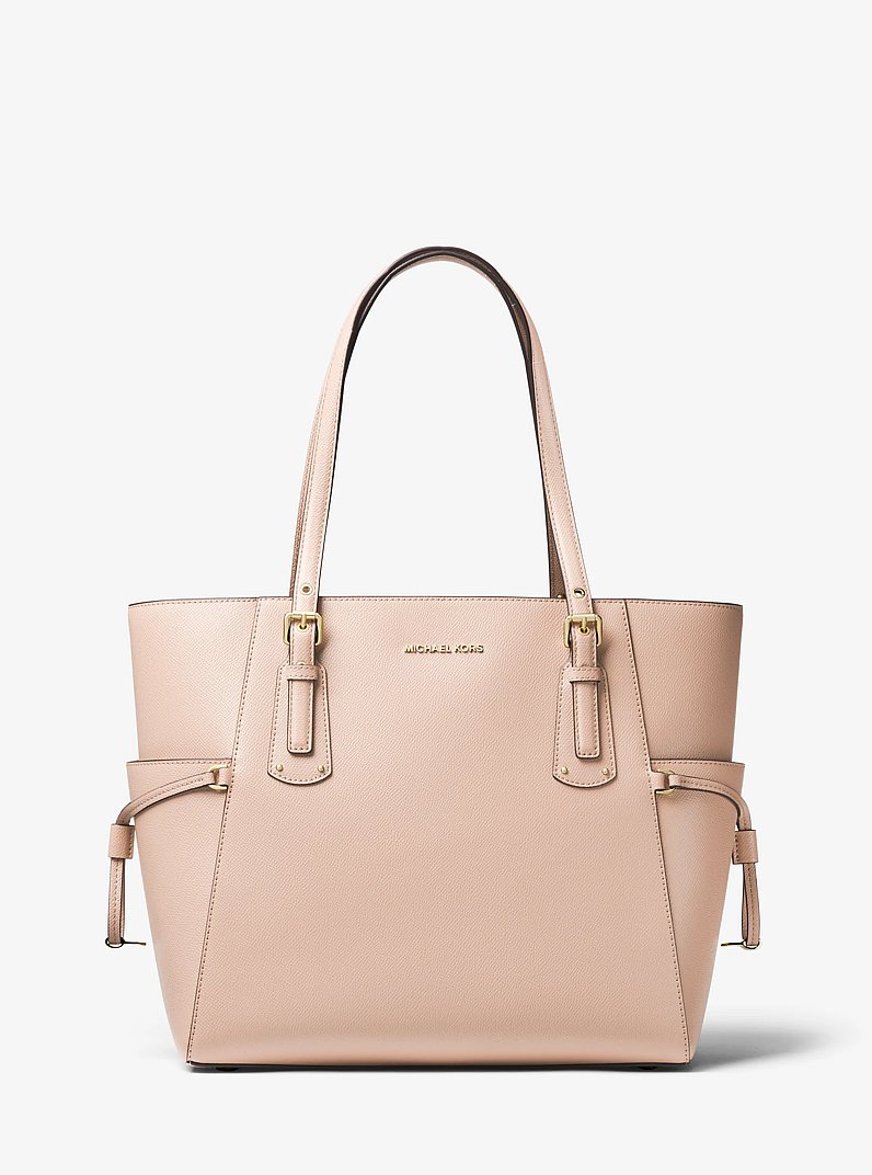Bolso tote Voyager peque&ntilde;o de piel de grano cruzado in ROSA CLARO | Michael Kors
