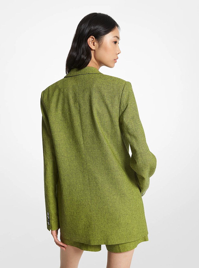 Linen Blend Boyfriend Blazer in BRT LIMEADE | Michael Kors