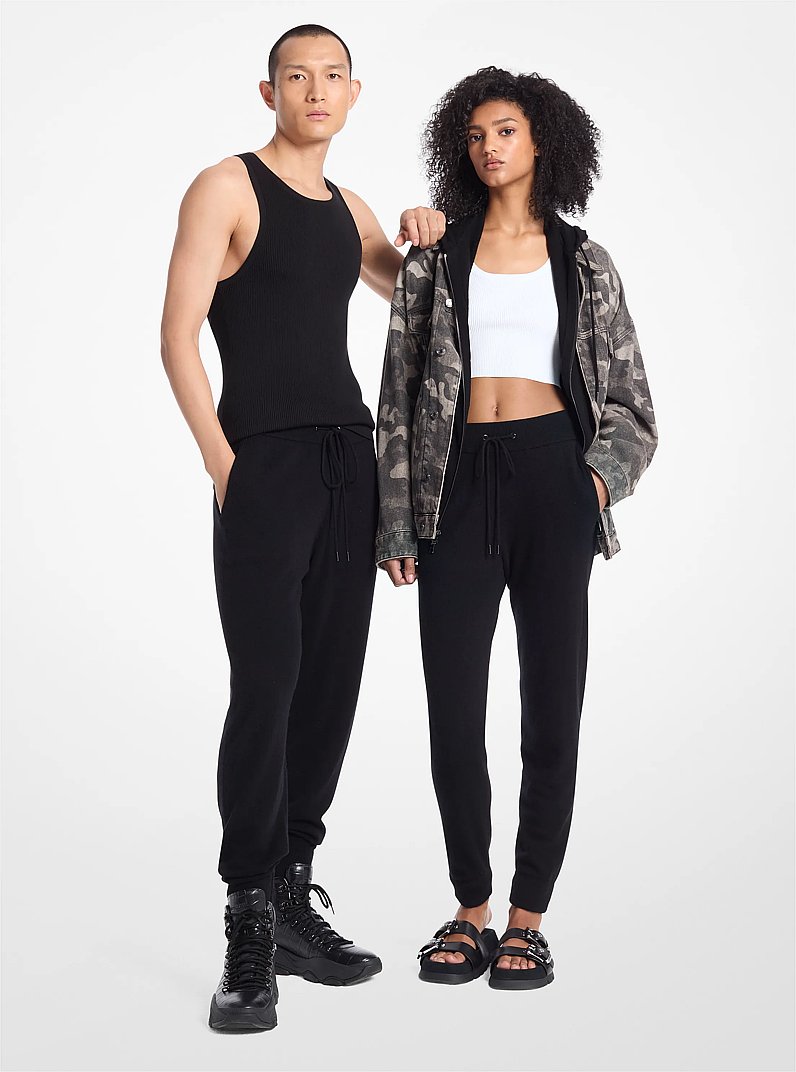 Wool and Cashmere Blend Joggers in BLACK | Michael Kors