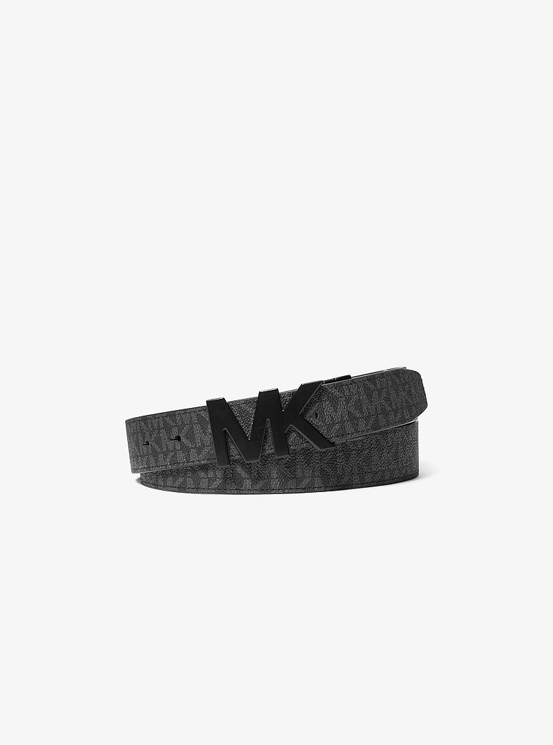 Reversible Signature Logo Buckle Belt in BLACK | Michael Kors