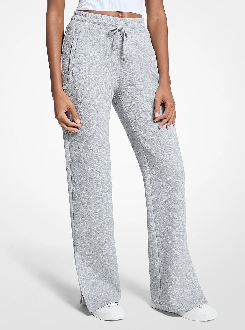 Logo Jacquard Track Pants in PEARL GREY | Michael Kors