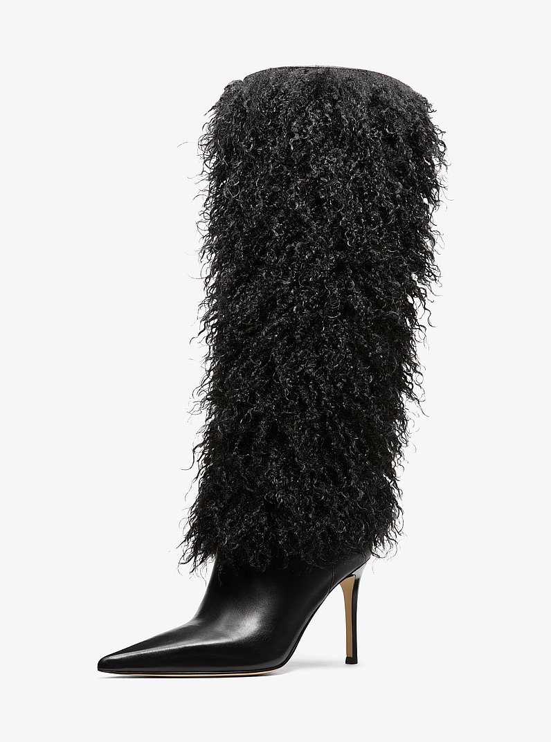 Dawn Faux Shearling Boot in BLACK | Michael Kors