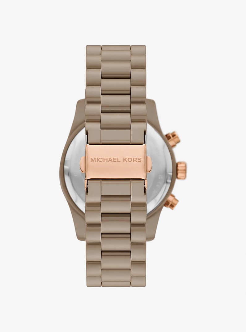 Orologio Lexington beige con pav&eacute; in Visone | Michael Kors