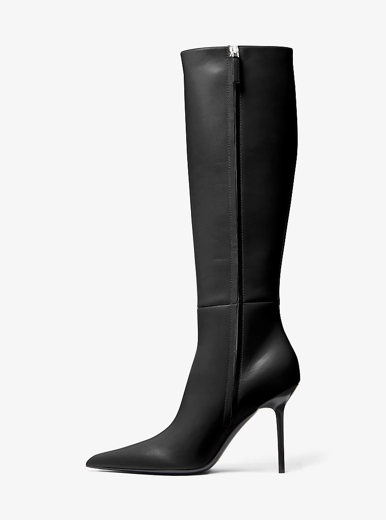 Angelina Leather Boot in BLACK | Michael Kors
