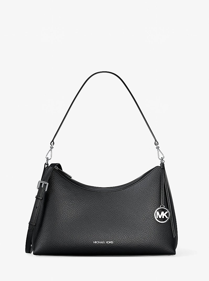 Sammy Medium Pebbled Leather Convertible Shoulder Bag in BLACK | Michael Kors