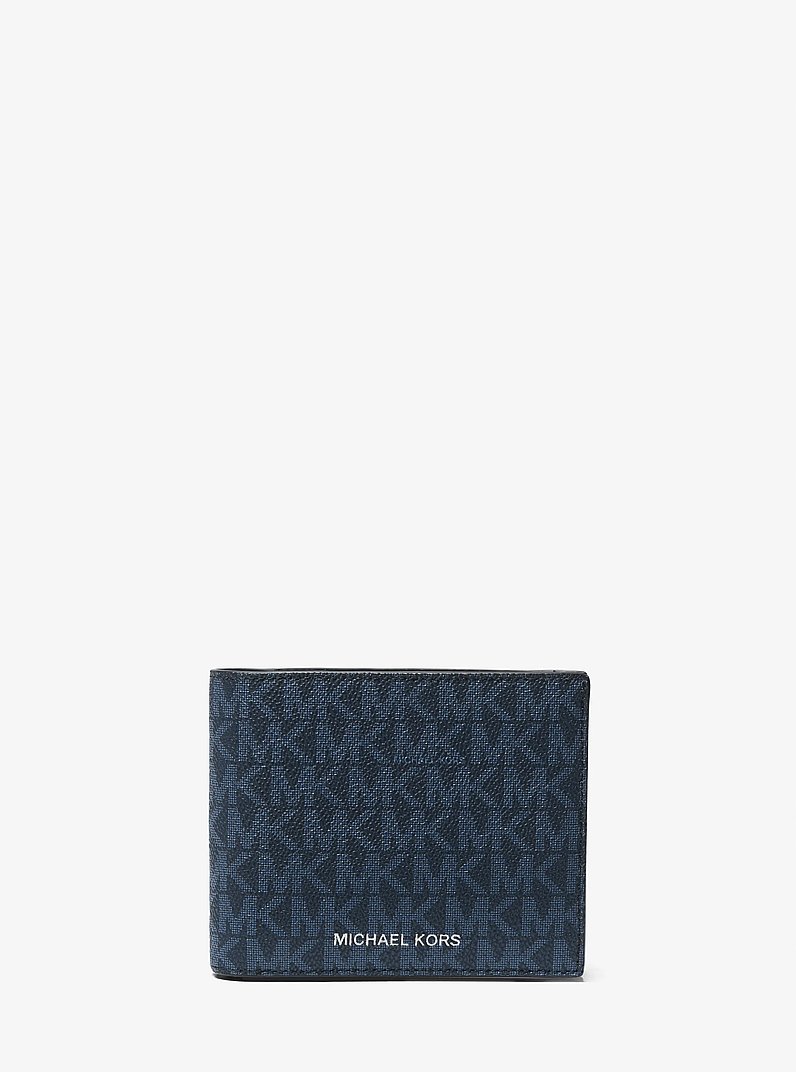 Cooper Logo Billfold Wallet With Passcase in ADML/PL BLUE | Michael Kors