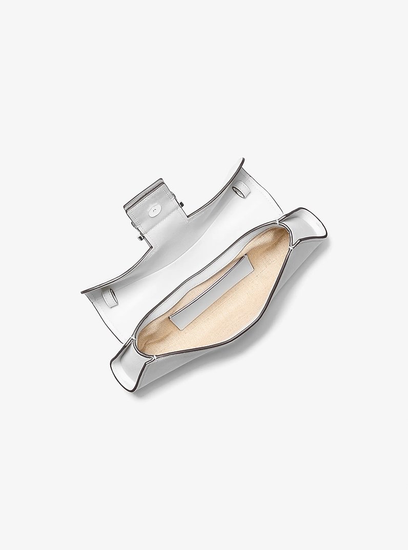 Colby Small Leather Convertible Clutch in OPTIC WHITE | Michael Kors