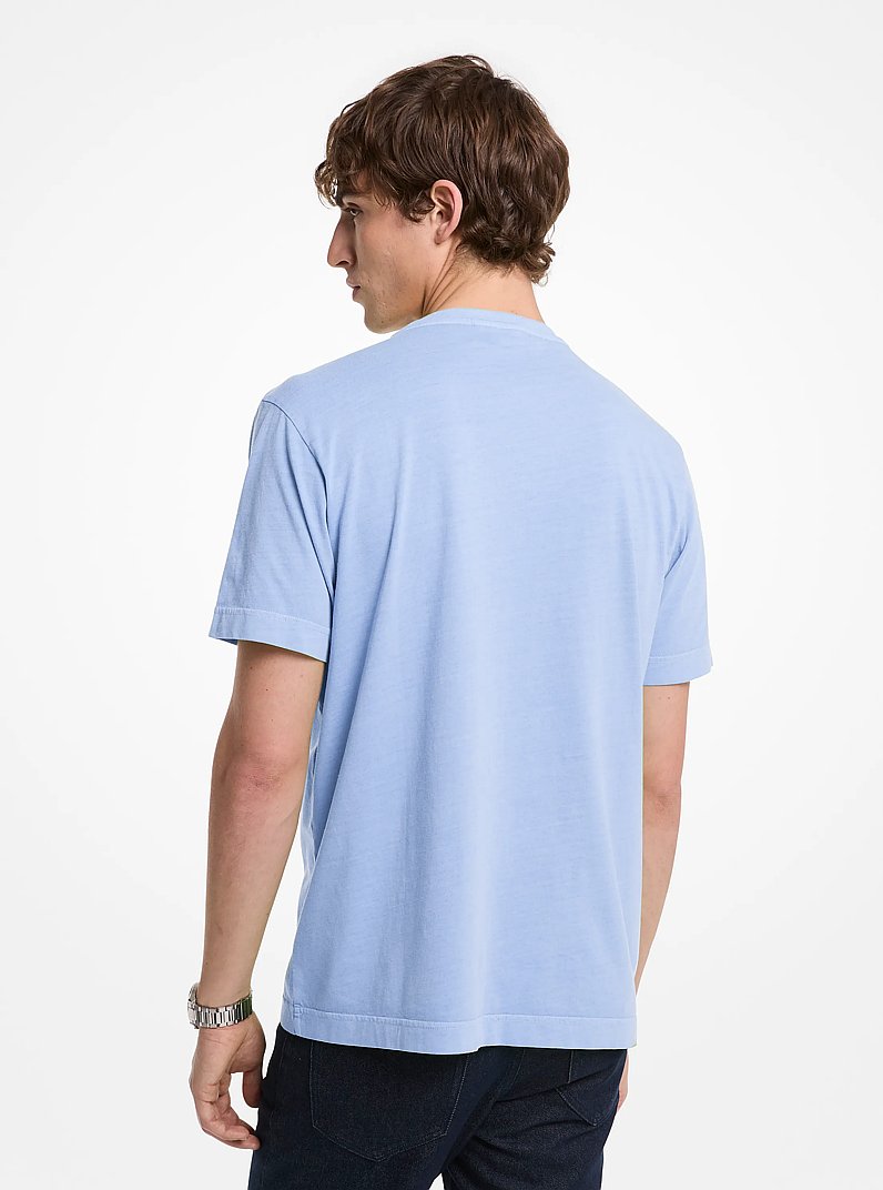 Logo Garment-Dyed Cotton T-Shirt in CHAMBRAY | Michael Kors
