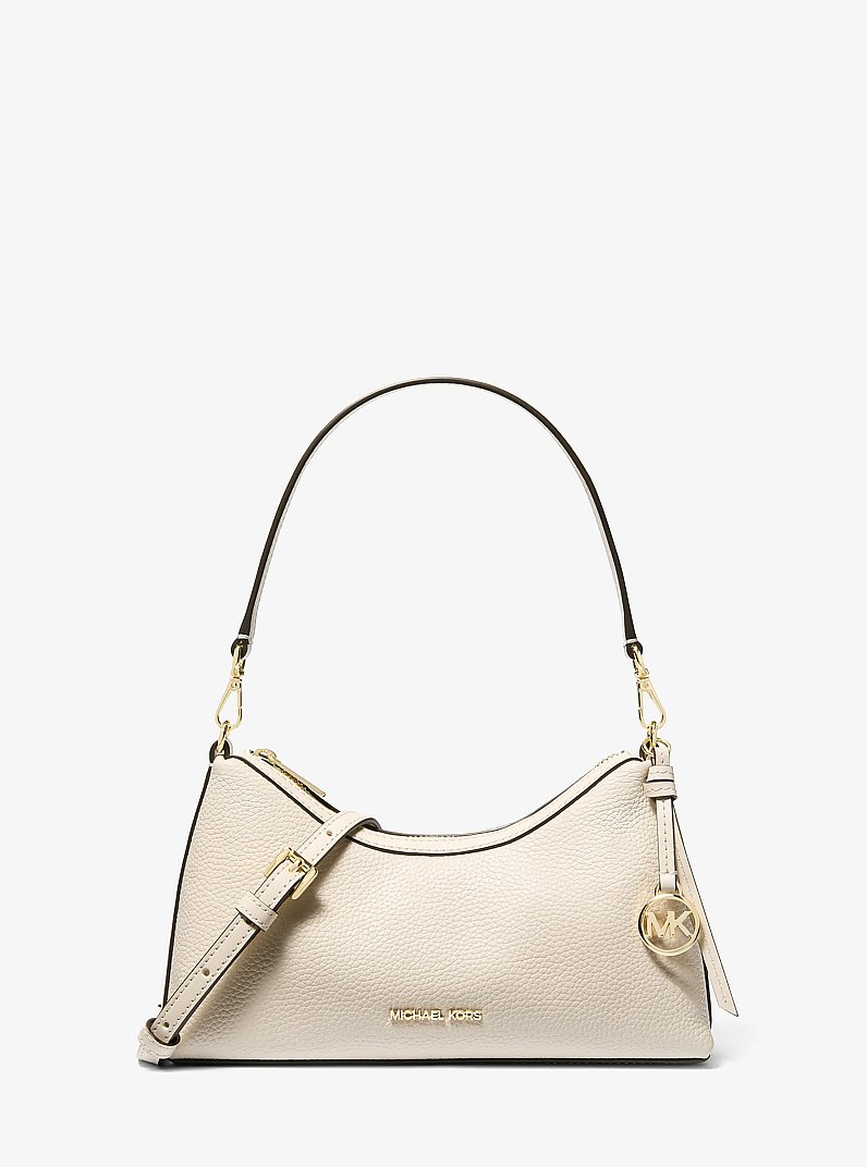 Sammy Small Pebbled Leather Convertible Crossbody Bag in LT CREAM | Michael Kors