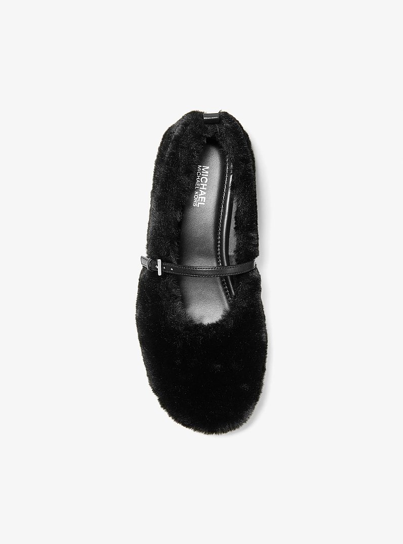 Phoebe Faux Fur Ballet Flat in BLACK | Michael Kors