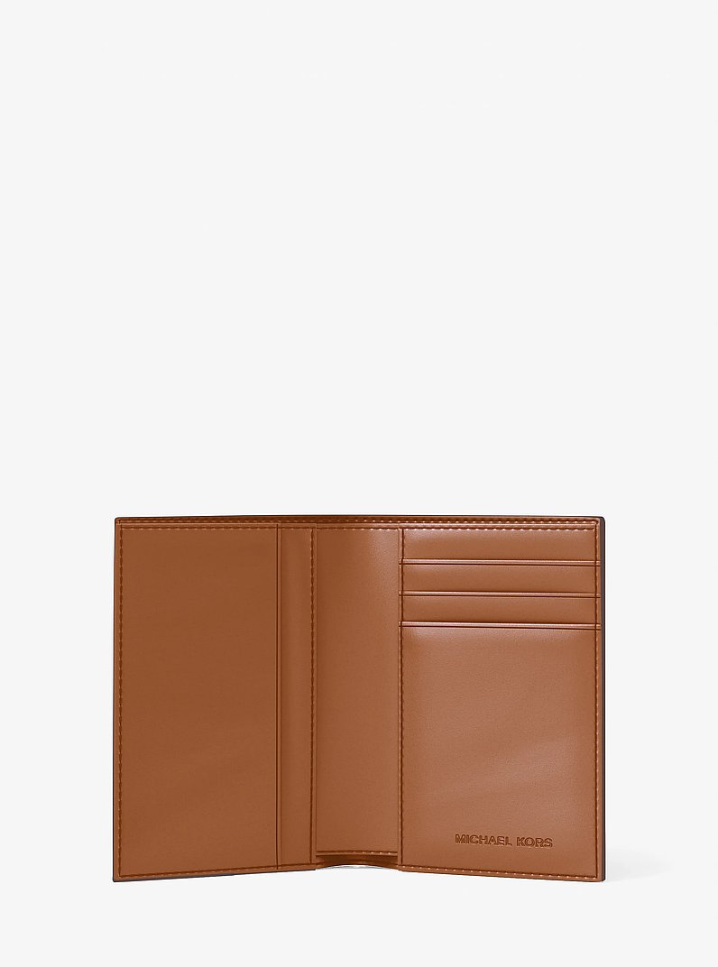 Hudson Signature Logo Folio Card Case  in BROWN/LUGGAGE | Michael Kors