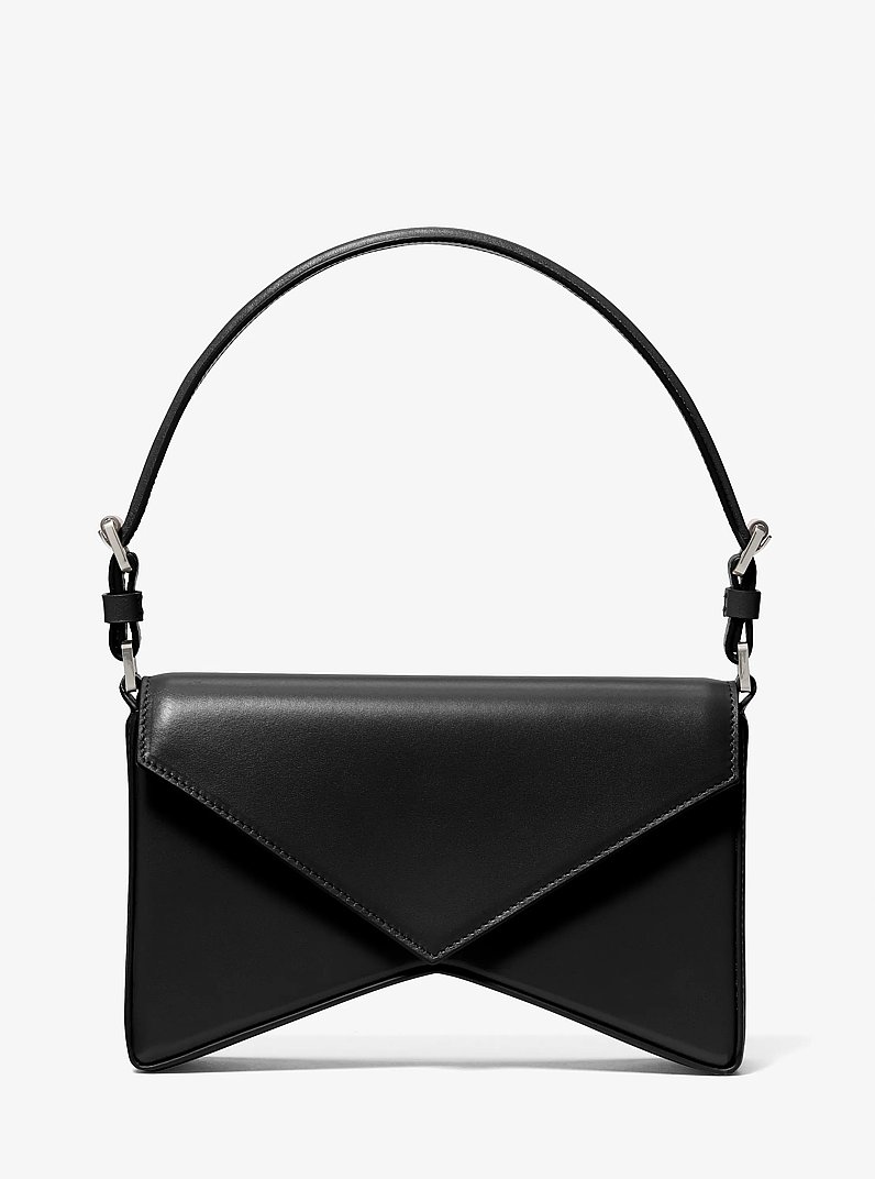 Manhatta Medium Leather Bag in BLACK | Michael Kors