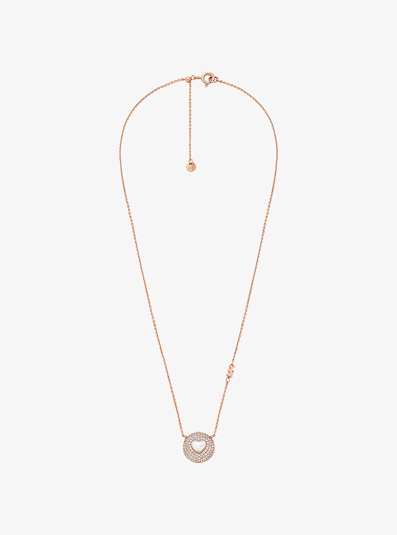 Precious Metal-Plated Pav&eacute; and Mother-of-Pearl Heart Jewelry Gift Set in ROSE GOLD | Michael Kors