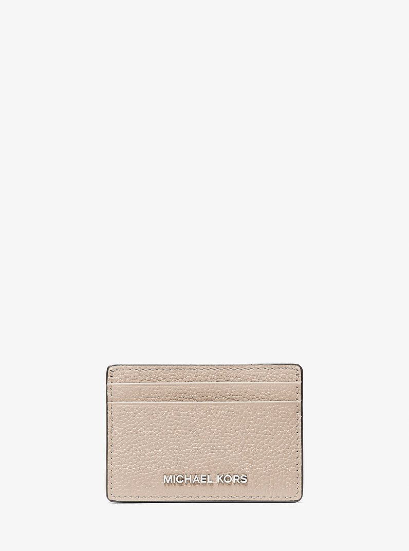 Pebbled Leather Card Case in LIGHT SAND | Michael Kors
